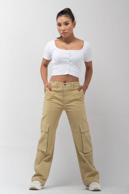 Women's Beige Cargo Pants
